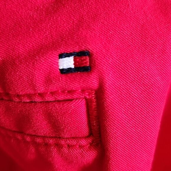 Tommy Hilfiger Red Cotton Shorts, Zip Clasp & Button, 5" Inseam, 14 - Picture 8 of 8